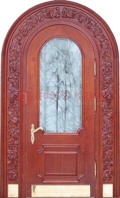 Толстая металлическая арочная дверь со стеклом ДА-20 в Королеве