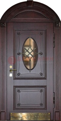 Арочная металлическая дверь с виноритом ДА-38 в Королеве