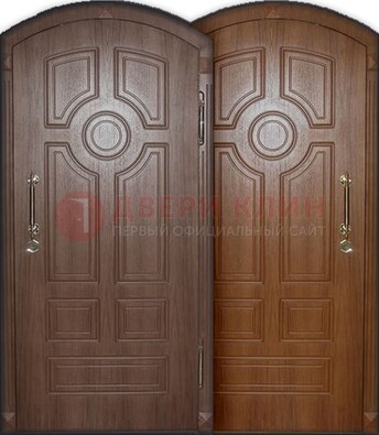 Железная арочная дверь с отделкой МДФ ДА-7 в Саратове