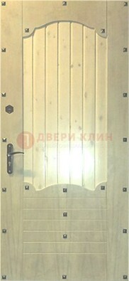 Белая железная дверь с евровагонкой ДЕ-9 в Черноголовке
