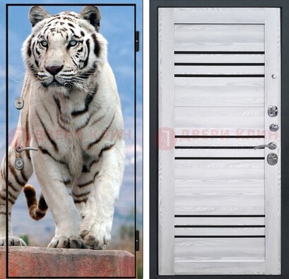 Стальная дверь с фотопечатью тигра ДФ-12 во Владимире