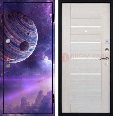 Стальная дверь с фотопечатью планеты ДФ-19 в Гатчине