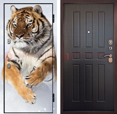Металлическая дверь с фотопечатью тигра ДФ-1 в Кашире