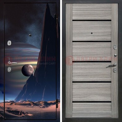 Стальная дверь с фотопечатью космоса ДФ-49 в Пензе