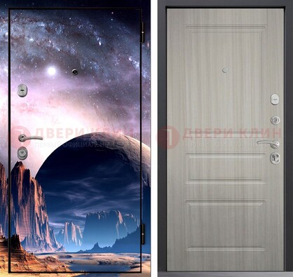 Железная дверь с фотопечатью космоса и планеты ДФ-50 в Королеве