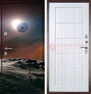 Стальная дверь с фотопечатью планет ДФ-8 в Санкт-Петербурге