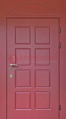 Красная стальная дверь с верхней фрамугой ДФГ-13 в Королеве