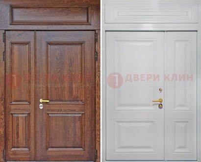 Полуторная стальная дверь с верхней фрамугой ДФГ-14 в Орехово-Зуево