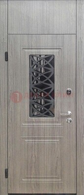 Металлическая дверь Винорит стекло и ковка с фрамугой ДФГ-33 в Курске