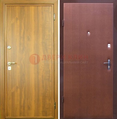 Коричневая железная дверь с ламинатом и винилискожей ДЛ-7 в Рязани