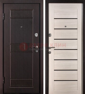 Темная стальная дверь с МДФ ДМ-147 для улицы в Королеве