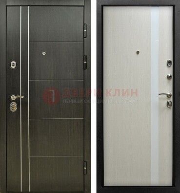 Морозостойкая темная металлическая дверь с МДФ ДМ-164 в Рязани