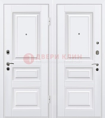 Белая металлическая дверь с МДФ ДМ-179 в Рязани