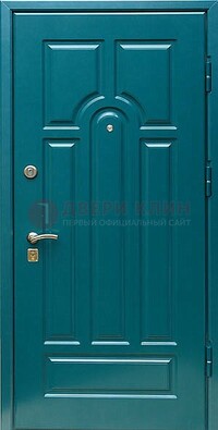 Синяя металлическая дверь с МДФ с двух сторон ДМ-1 в Королеве