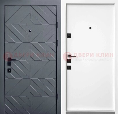 Темная уличная дверь с филенчатой МДФ внутри ДМ-205 в Королеве
