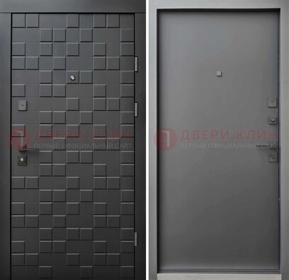 Темная стальная филенчатая дверь с МДФ ДМ-221 в Королеве