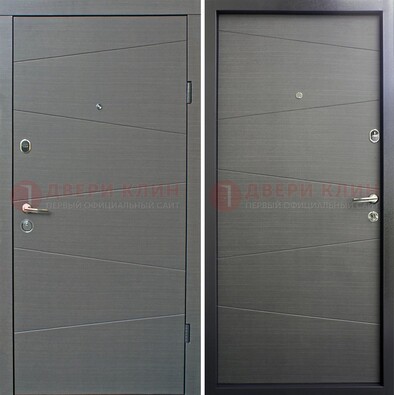 Темная стальная дверь с филенчатой МДФ ДМ-228 в Королеве