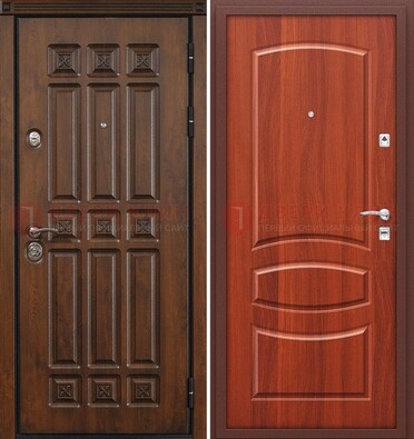 Темная металлическая дверь с МДФ и узором ДМ-364 в Ярославле