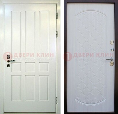 Белая стальная дверь с МДФ в квартиру ДМ-378 в Оренбурге