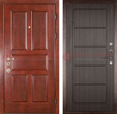 Красная металлическая дверь с МДФ в квартиру ДМ-387 в Костроме
