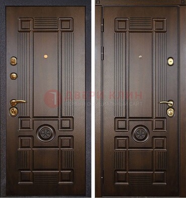 Квартирная коричневая железная дверь с МДФ ДМ-45 в Королеве