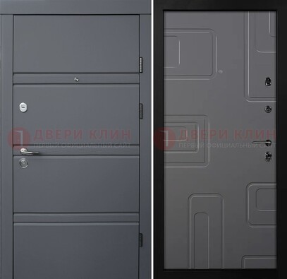Серая металлическая дверь с МДФ в квартиру ДМ-485 в Костроме