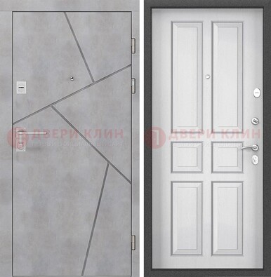 Светлая железная дверь в квартиру с МДФ ДМ-489 в Королеве
