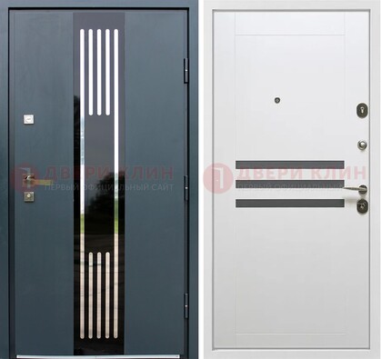 Темная квартирная дверь с разными МДФ ДМ-504 в Королеве