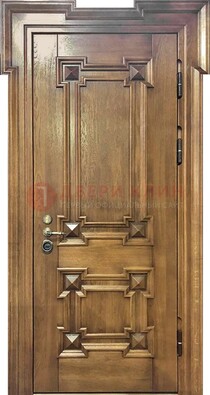 Филенчатая железная дверь с массивом дуба ДМД-56 в Королеве