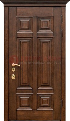 Филенчатая железная дверь с массивом дуба ДМД-68 в Королеве