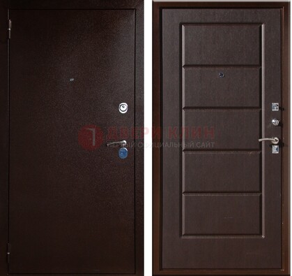 Темная входная дверь с порошковым окрасом ДП-113 в Королеве