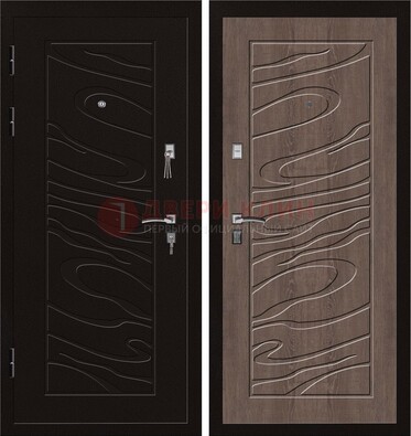 Темная железная дверь с порошковым окрасом ДП-127 в Королеве