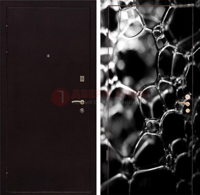 Черная стальная дверь с порошковым окрасом с фотопечатью ДП-158 в Ногинске