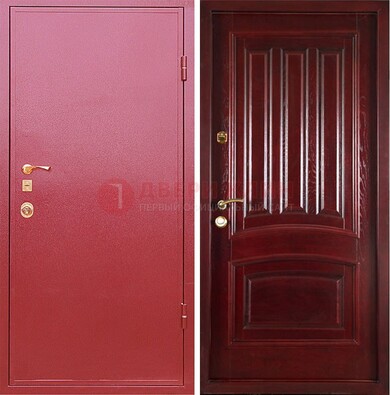 Красная металлическая дверь с порошковым напылением ДП-165 в Королеве