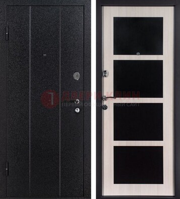 Черная металлическая дверь с порошковым напылением ДП-176 в Саранске