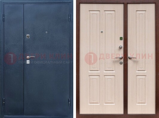 Двустворчатая стальная дверь с порошковым напылением и МДФ ДП-239 в Королеве