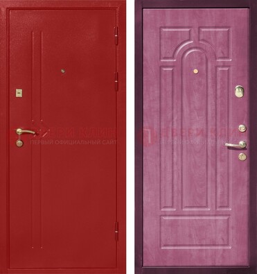Красная входная дверь с порошковым напылением ДП-240 в Королеве