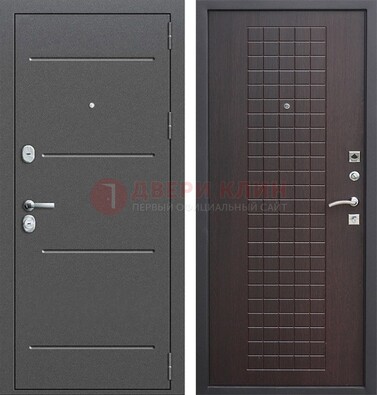 Металлическая дверь с порошковым покрытием и МДФ Махагон ДП-254 в Королеве