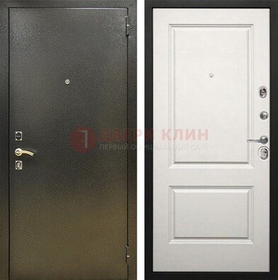 Металлическая темная дверь с порошковым напылением и классической МДФ ДП-298 в Королеве