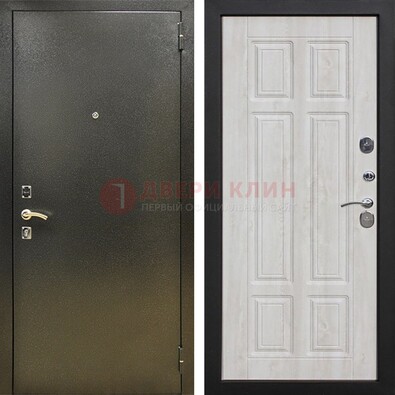 Входная темно-серая дверь с порошковым напылением и МДФ с филенкой ДП-302 в Королеве