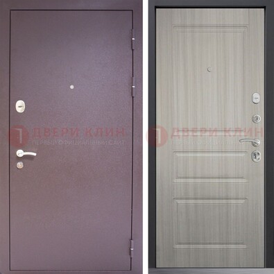 Темная стальная дверь с порошковым окрасом и МДФ ДП-310 в Королеве