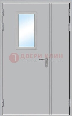 Белая входная противопожарная дверь со стеклянной вставкой ДПП-10 в Ногинске