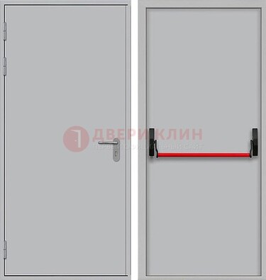 Белая металлическая противопожарная дверь с длинной ручкой ДПП-14 в Ногинске