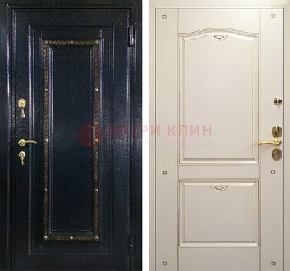 Парадная дверь с золотистым декором ДПР-3 в квартиру в Омске