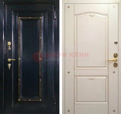 Парадная дверь с золотистым декором ДПР-3 в квартиру в Королеве