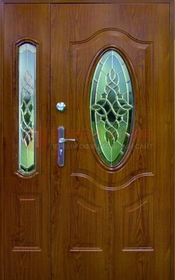 Парадная дверь со стеклянными вставками ДПР-73 для дома в Королеве