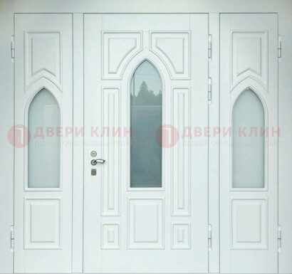 Филенчатая стальная парадная дверь со стеклом ДПР-91 в Тамбове