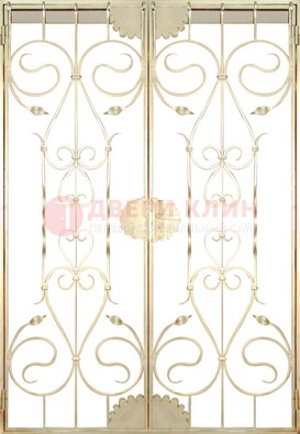Золотая железная решетчатая дверь ДР-1 в Королеве