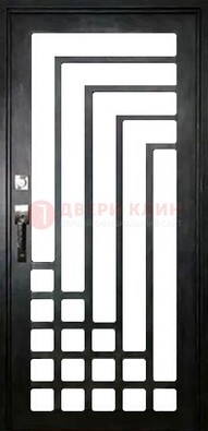 Черная стальная решетчатая дверь в современном стиле ДР-43 в Электроуглях