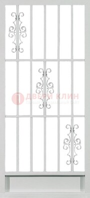 Белая железная решетчатая дверь ДР-9 в Екатеринбурге